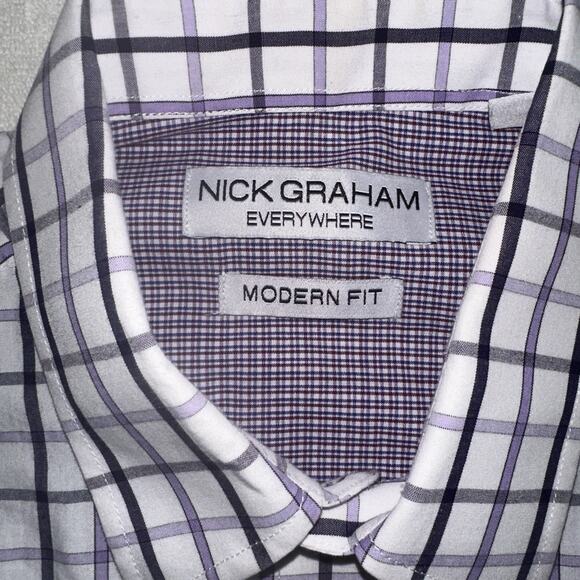 Nick Graham Everywhere Men's Button Up Flip Cuff Shirt Size 15.5 x 34-35 long sl - Picture 3 of 8